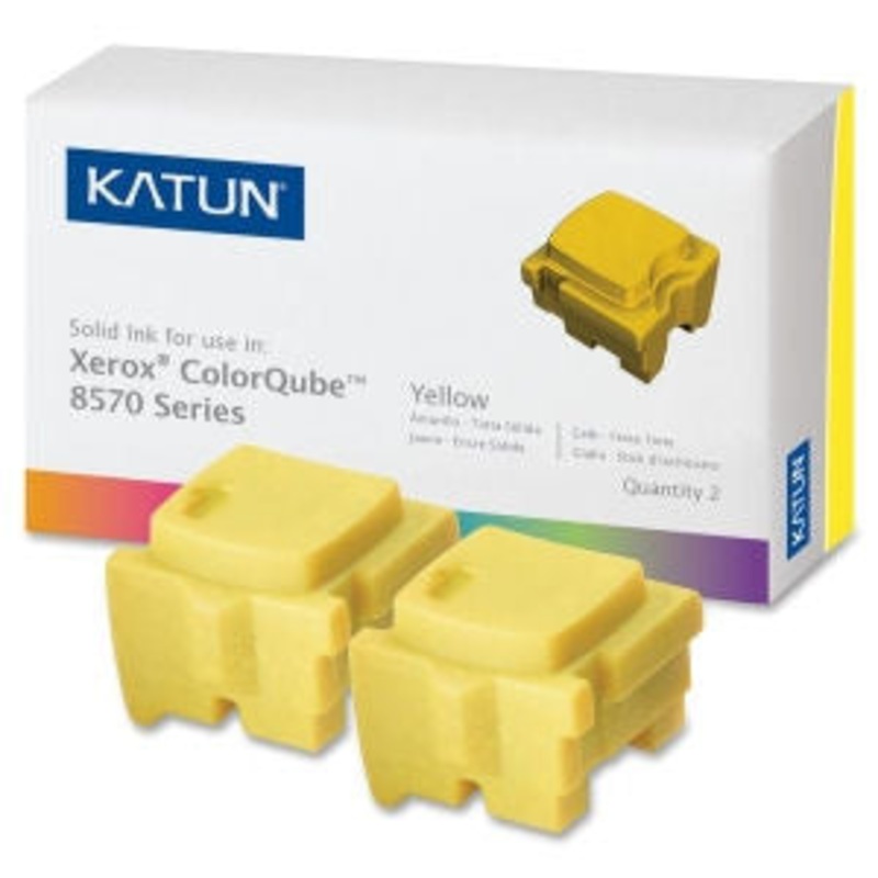 Xerox Compatible ColorQube 8570 Yellow Solid Ink Sticks, 2 Sticks/pk (from Katun)