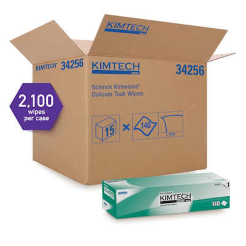 Kimwipes EX-L 34256 – Low Lint Delicate Task Wipes – 15 x 17, 15 Packages/cs – Sold as a case