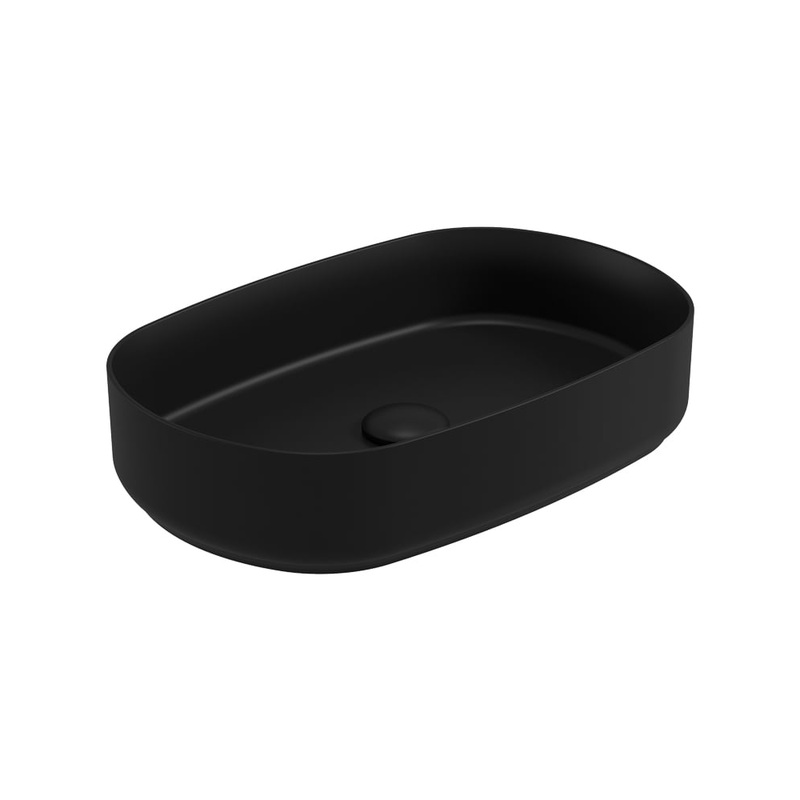 AVANTI Oval Countertop Wash Basin & Satin White Ceramic Click Clack Waste