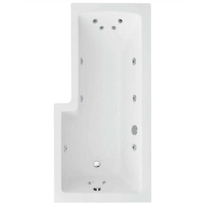 L SHAPE Single Ended Right Hand 12 Jet Whirlpool Bath & Panel